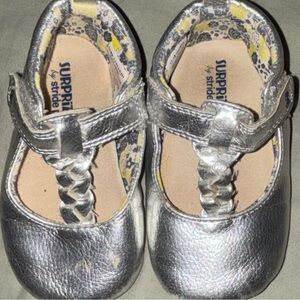 Stride Rite Surprize “Sparkle Sugar” Infant Shoes Silver Dressy Walkers 12-18 mo
